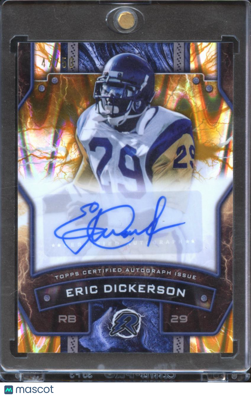 Eric Dickerson 2025 Topps Resurgence GOLD Auto Autograph 47/50 Rams