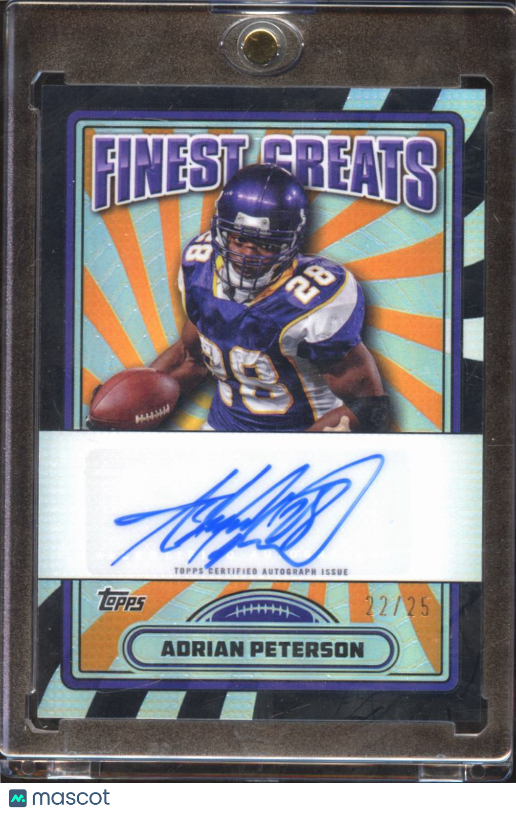 Adrian Peterson 2024 Topps Finest Greats Auto Autograph 22/25 Minnesota Vikings