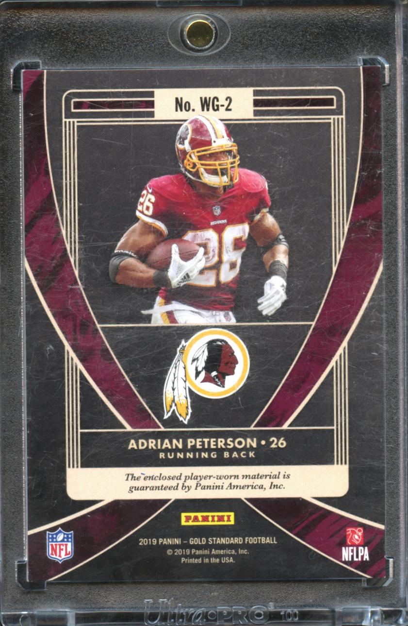 Adrian Peterson 2019 Gold Standard White Gold 3 Color Patch 30/49 Redskins