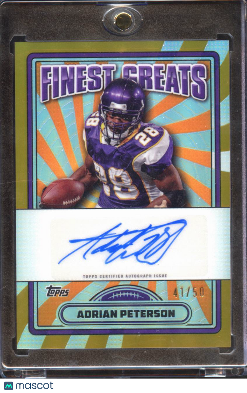 Adrian Peterson 2024 Topps Finest Greats Auto Autograph 41/50 Minnesota Vikings