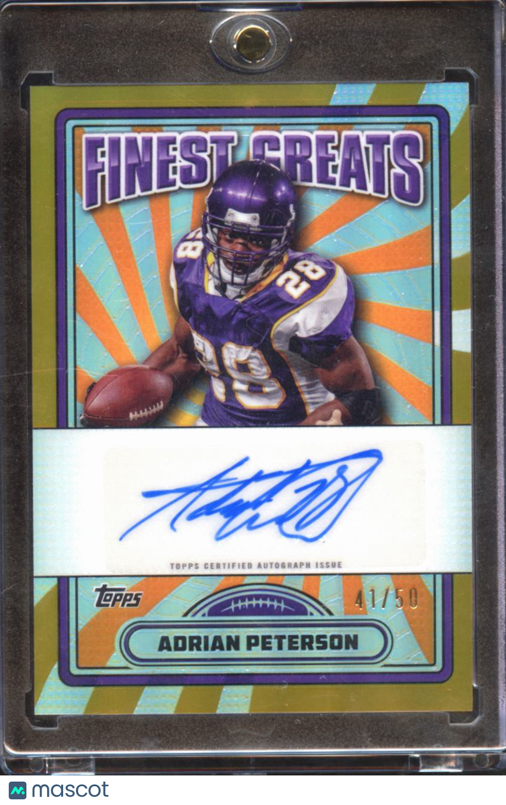 Adrian Peterson 2024 Topps Finest Greats Auto Autograph 41/50 Minnesota Vikings
