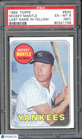 Mickey Mantle 1969 Topps Last Name In Yellow New York Yankees #500 PSA 6 (MC)