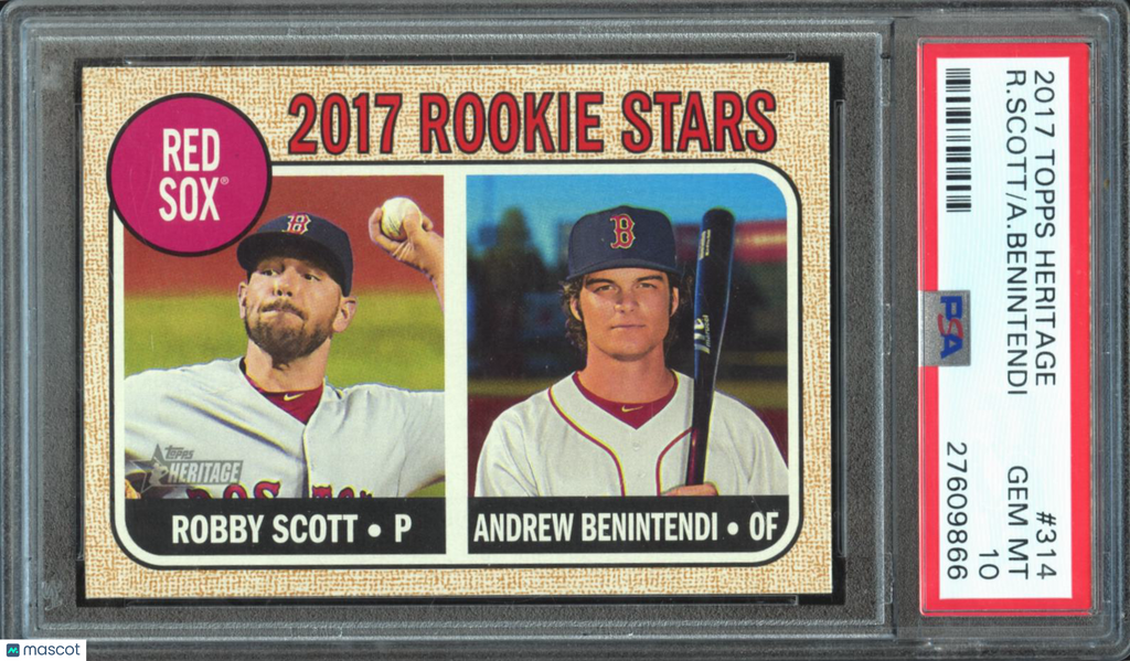 Andrew Benintendi Robby Scott 2017 Topps Heritage Rookie RC Red Sox PSA 10