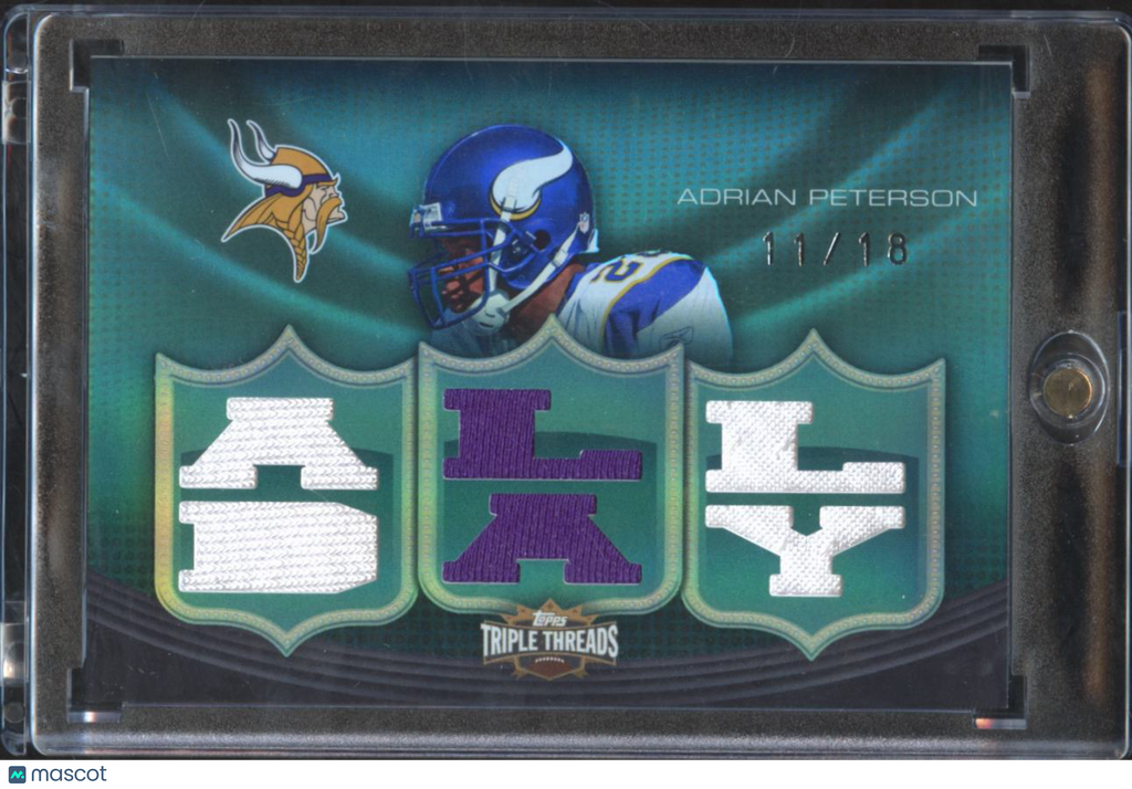Adrian Peterson 2010 Topps Triple Threads All Day Game Worn Patch 11/18 Vikings