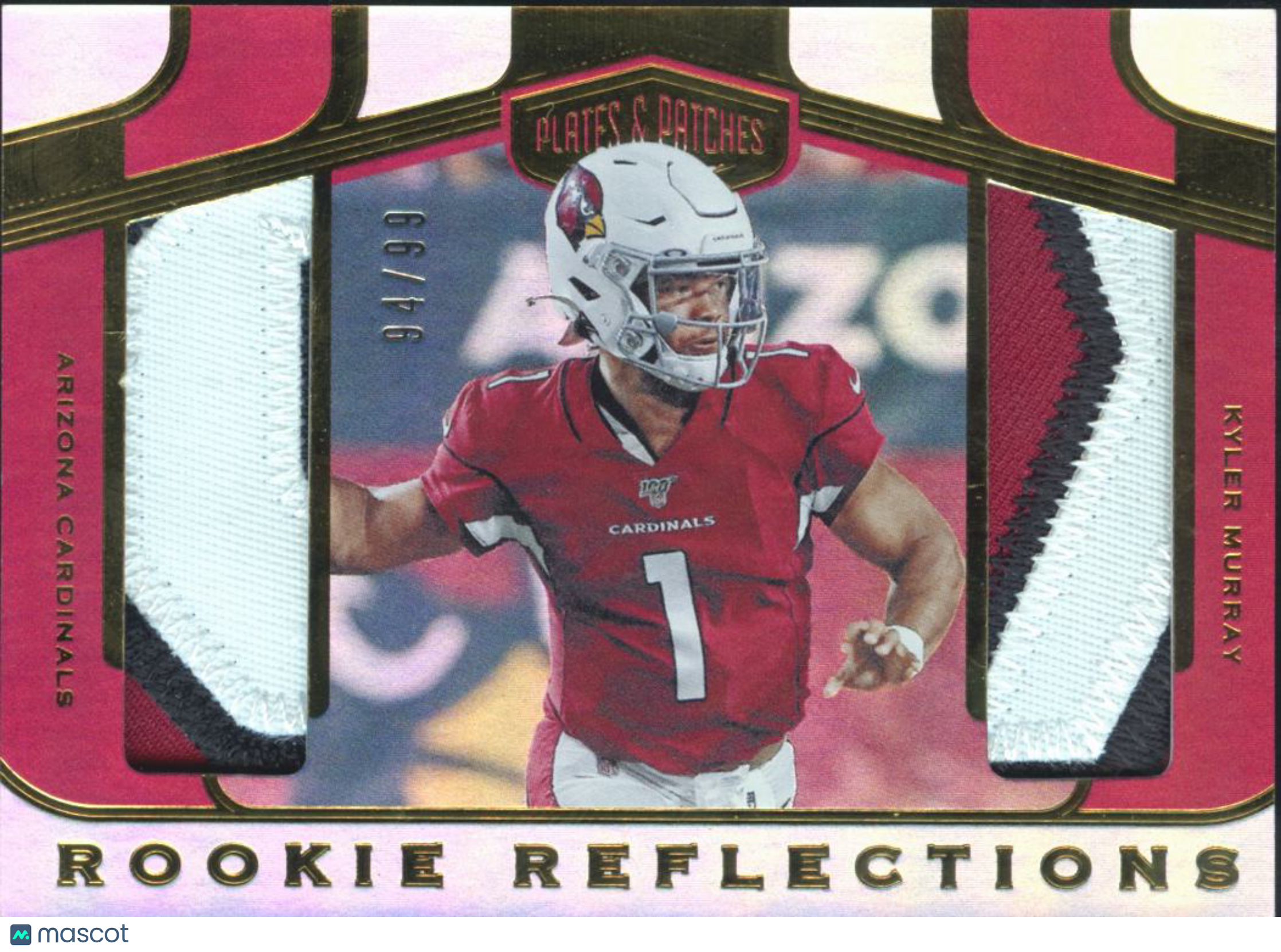 Kyler Murray 2020 Panini Plates & Patches RC Jersey Patch /99 Arizona Cardinals
