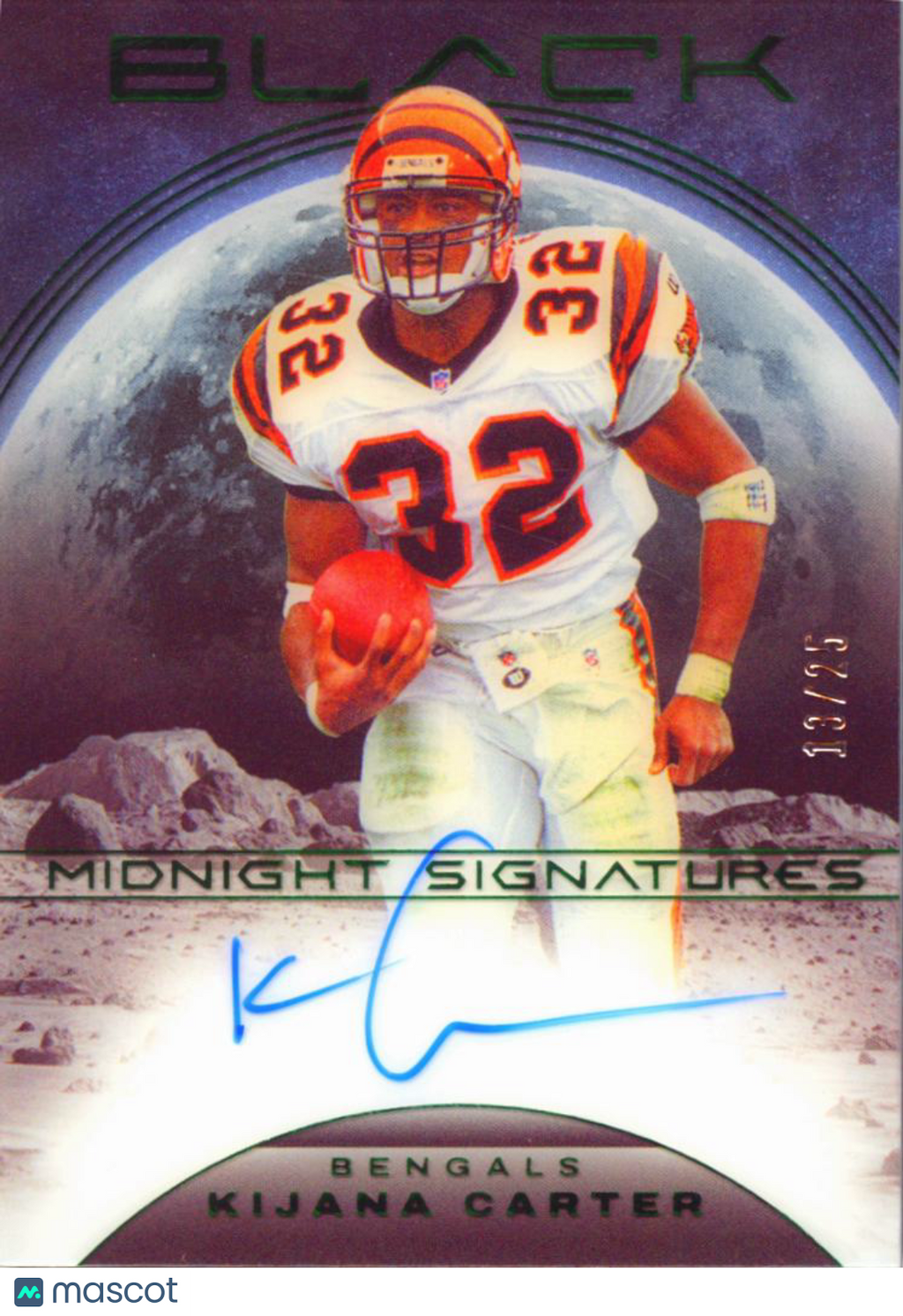 Ki-Jana Carter 2024 Panini Black Midnight Signatures Auto /25 Cincinnati Bengals