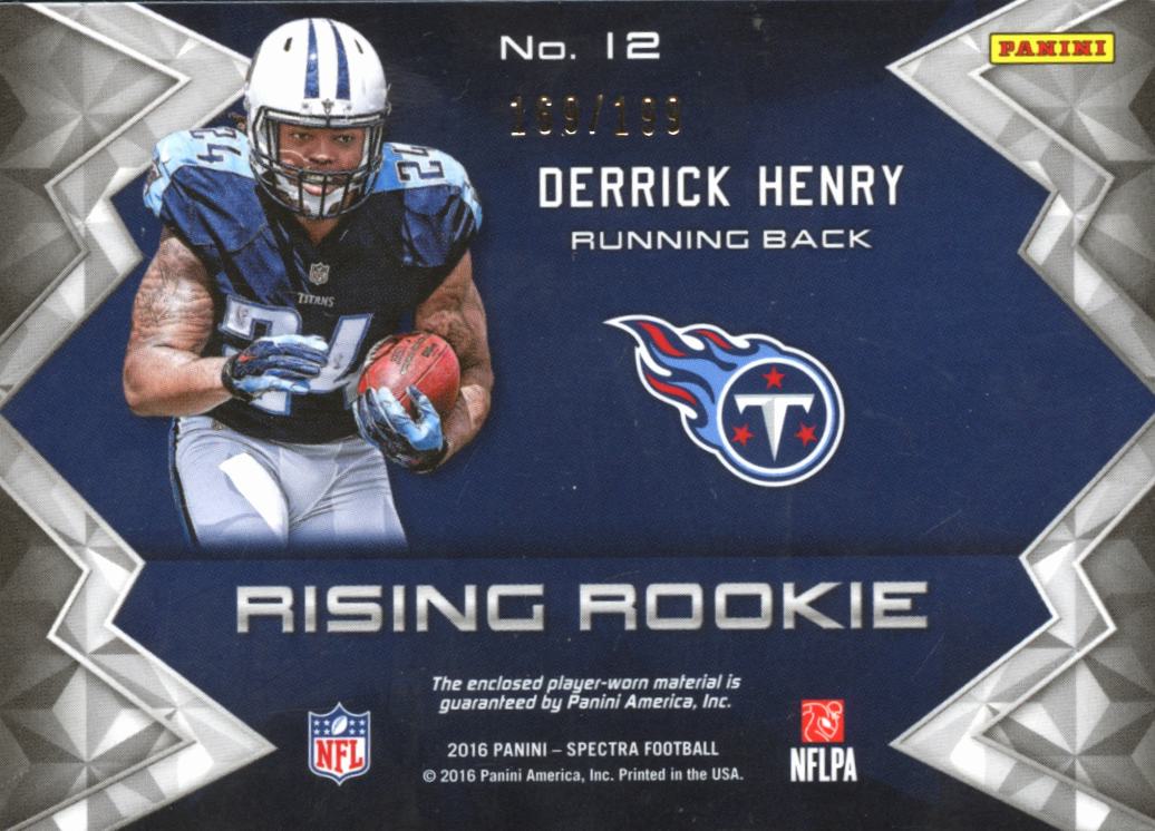 Derrick Henry 2016 Spectra Jersey Patch RC Rookie 169/199 Tennessee Titans