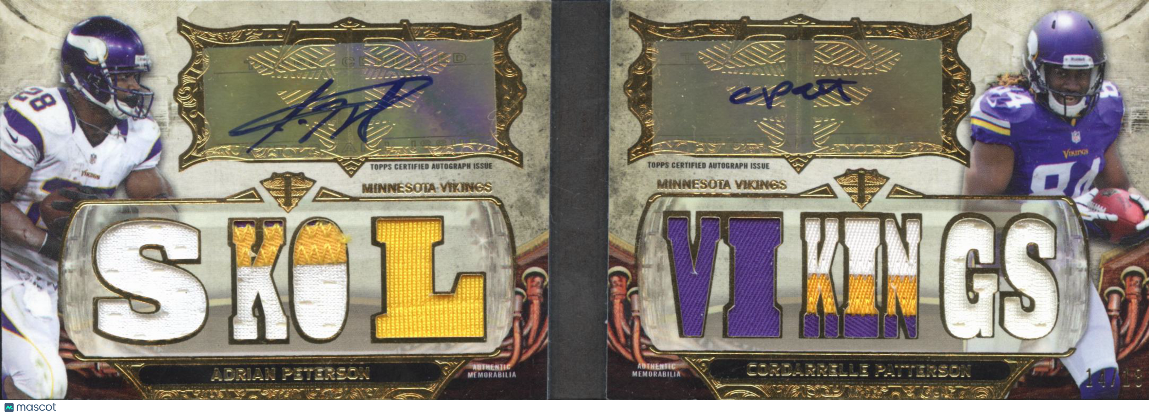 Adrian Peterson / Patterson Topps Triple Threads Booklet Autograph Vikings 14/18