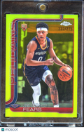 Jeremiah Fears 2025-26 Topps Chrome Yellow Refractor 232/275 Pelicans