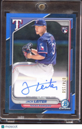 Jack Leiter 2024 Bowman Chrome Auto Autograph RC BLUE 74/150 Texas Rangers