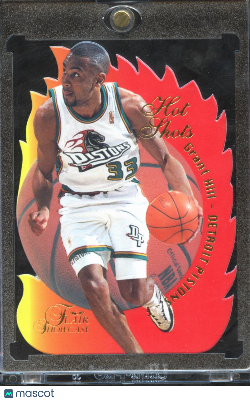 Grant Hill 1997 Flair Showcase Hot Shots Die-Cut SSP #6 Detroit Pistons
