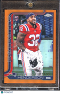TreVeyon Henderson 2025 Topps Chrome Orange Refractor RC Variation /25 Patriots