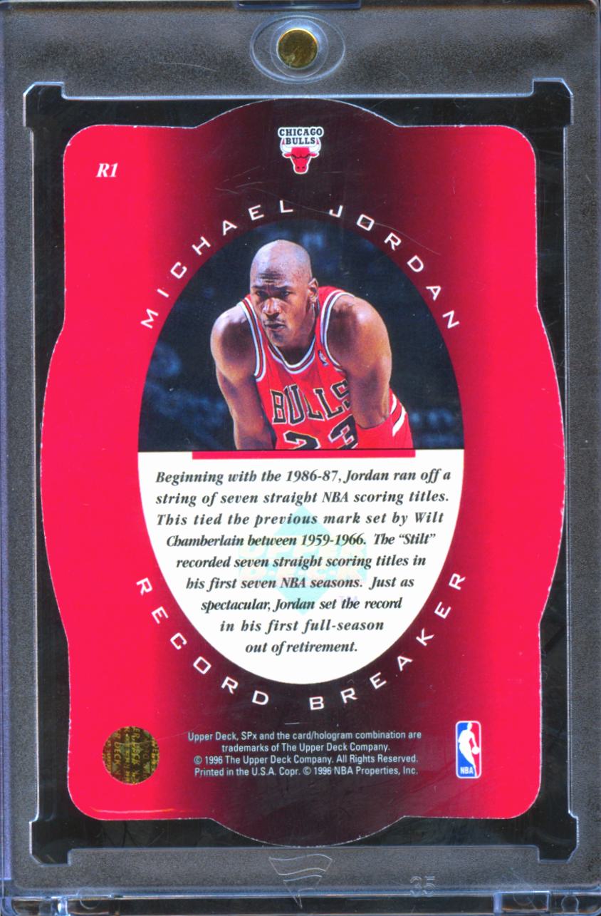 Michael Jordan 1996 Upper Deck SPx Record Breaker #R1 Chicago Bulls