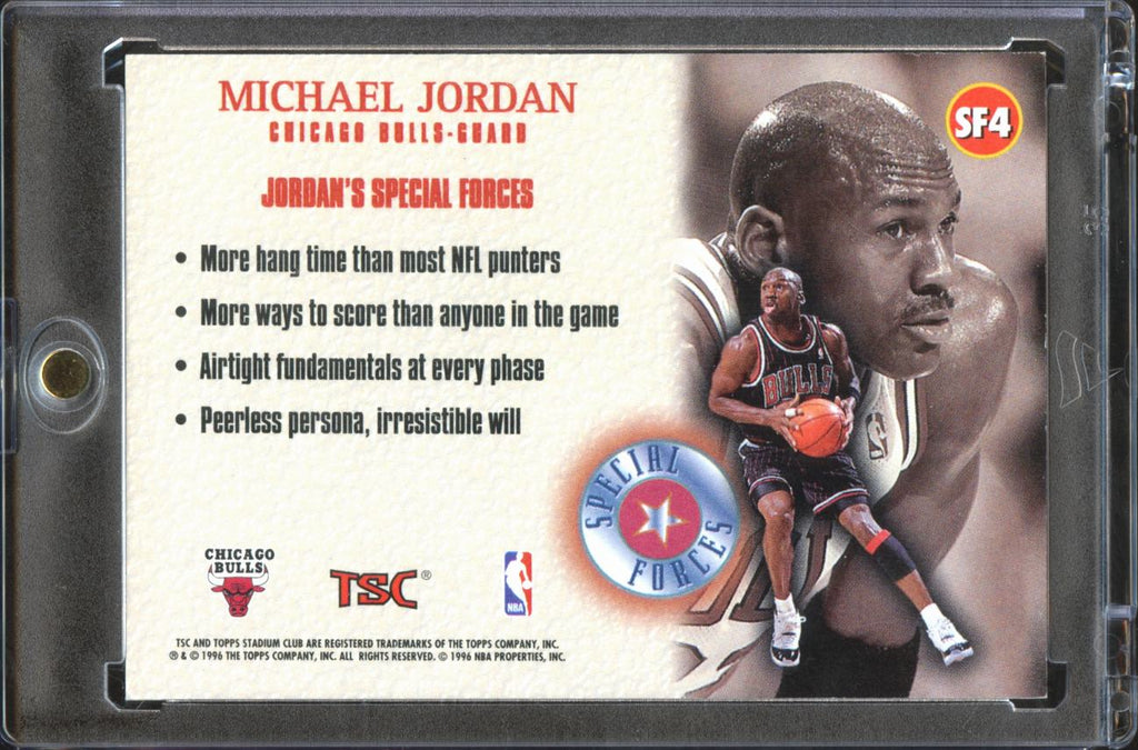 Michael Jordan 1996 Topps Stadium Club Special Forces #SF4 Chicago Bulls
