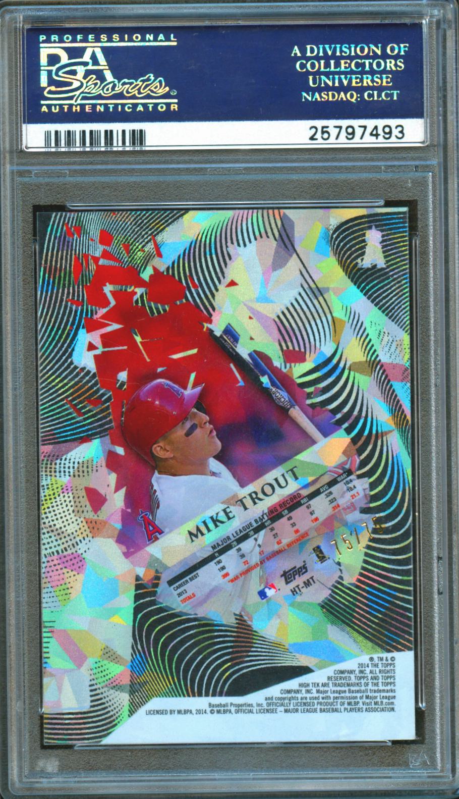 Mike Trout 2014 Topps High Tek Ice Diffractor Los Angeles Angels PSA 9