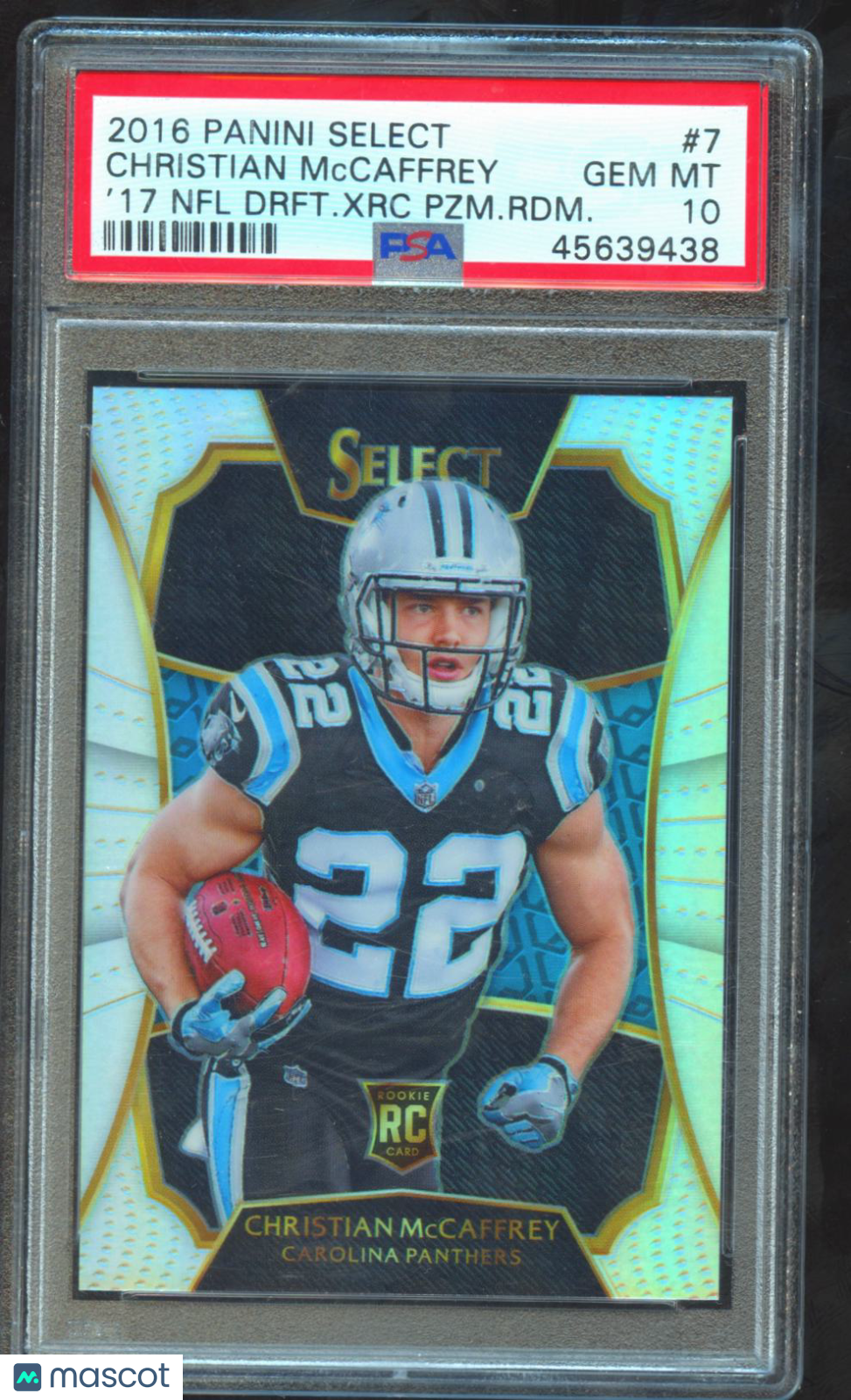 Christian Mccaffrey 2016 Select XRC Silver Prizm SSP RC Rookie Panthers PSA 10