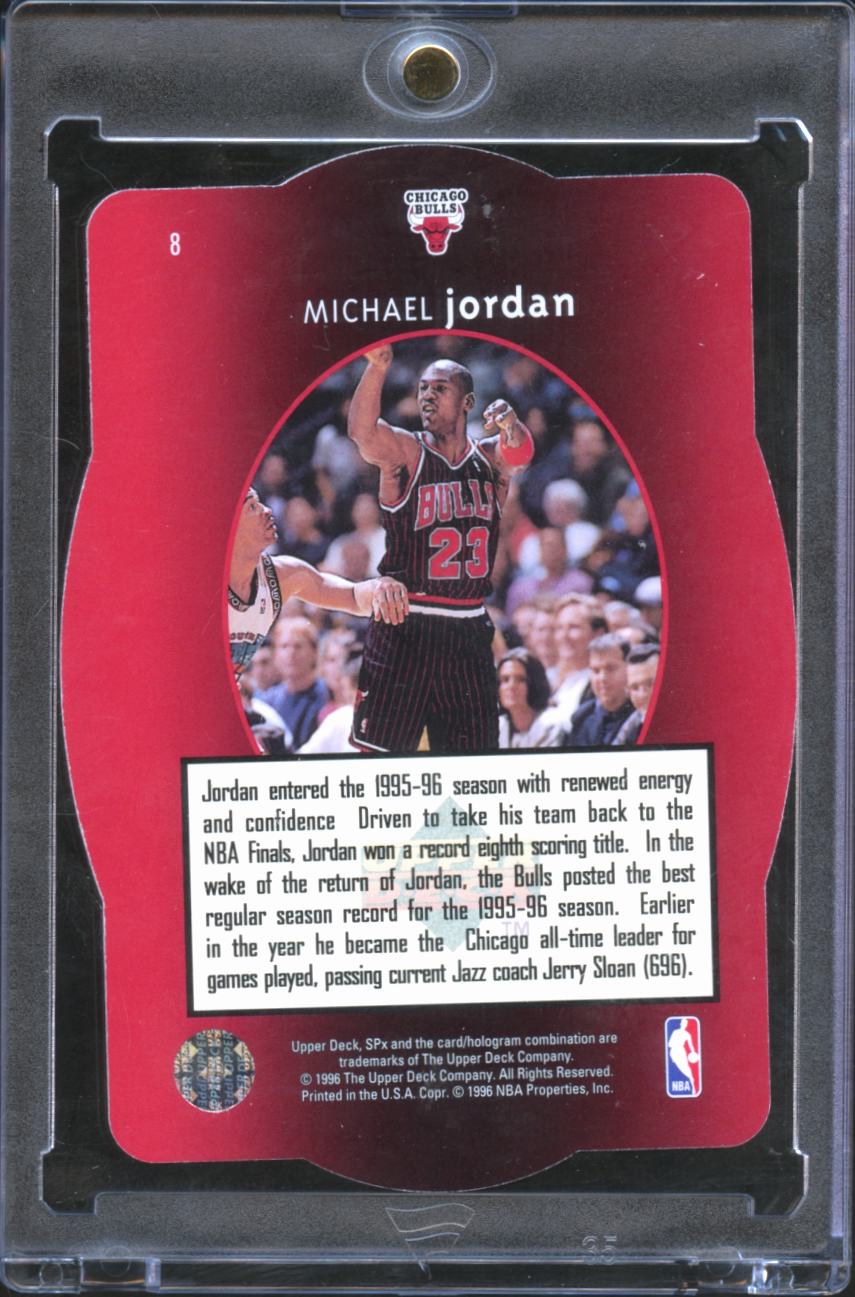 Michael Jordan 1996 Upper Deck SPx GOLD #8 Chicago Bulls