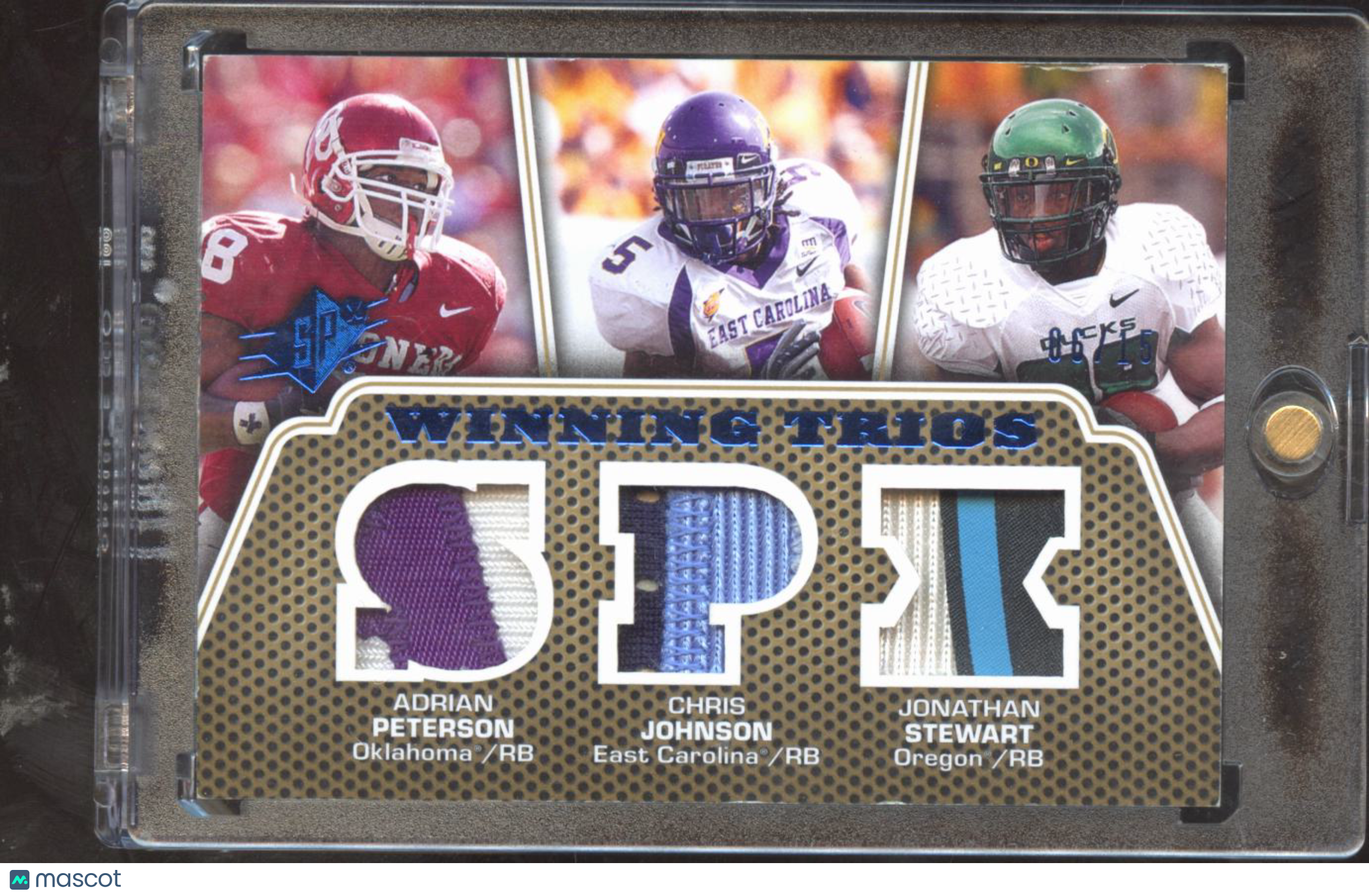 Adrian Peterson / Jonathan Stewart / Chirs Johnson 2010 SPX Patch Sooners 6/15