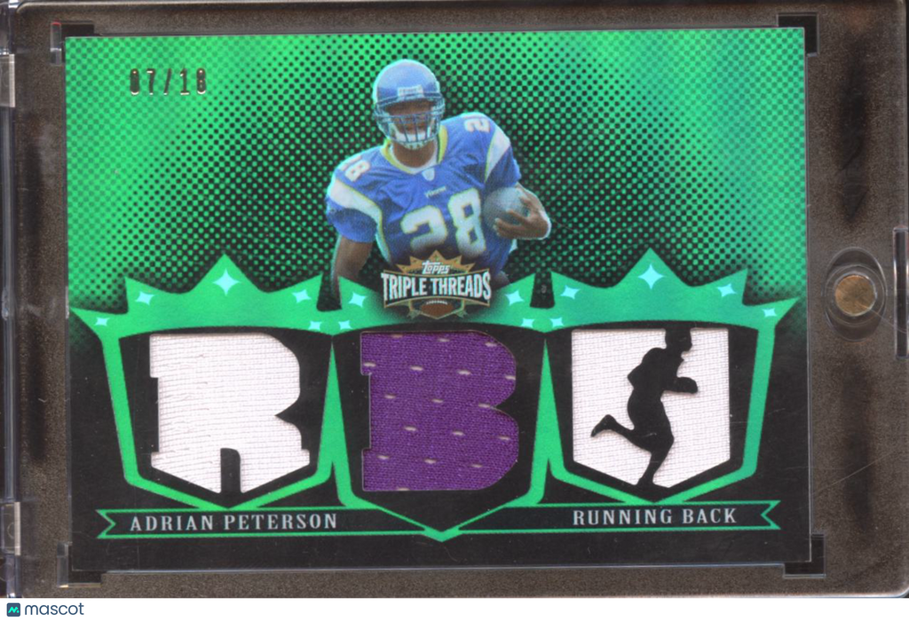 Adrian Peterson 2007 Topps Triple Threads Jersey Patch RC Rookie 7/18 Vikings