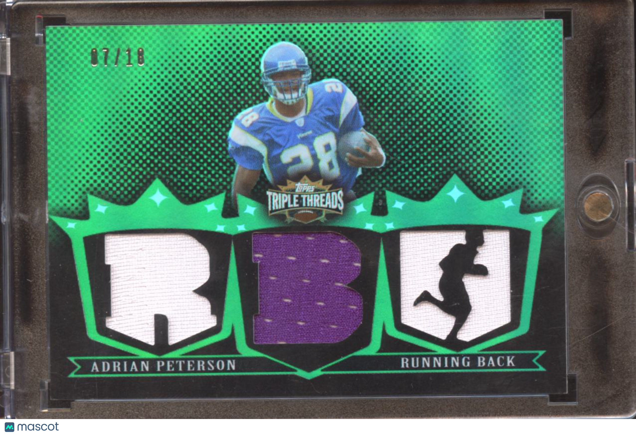 Adrian Peterson 2007 Topps Triple Threads Jersey Patch RC Rookie 7/18 Vikings