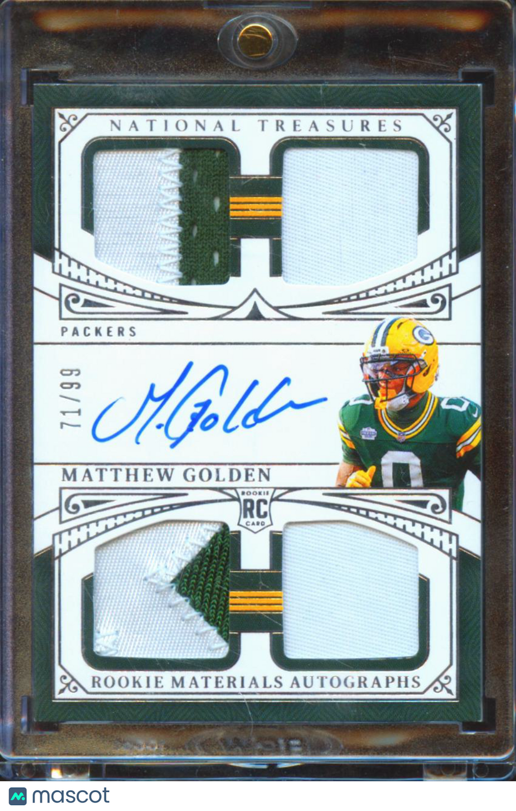 Matthew Golden 2025 National Treasures Auto Autograph Patch RC 71/99 Packers