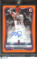 Mike Trout 2026 Bowman Orange Auto Autograph 7/25 Los Angeles Angels