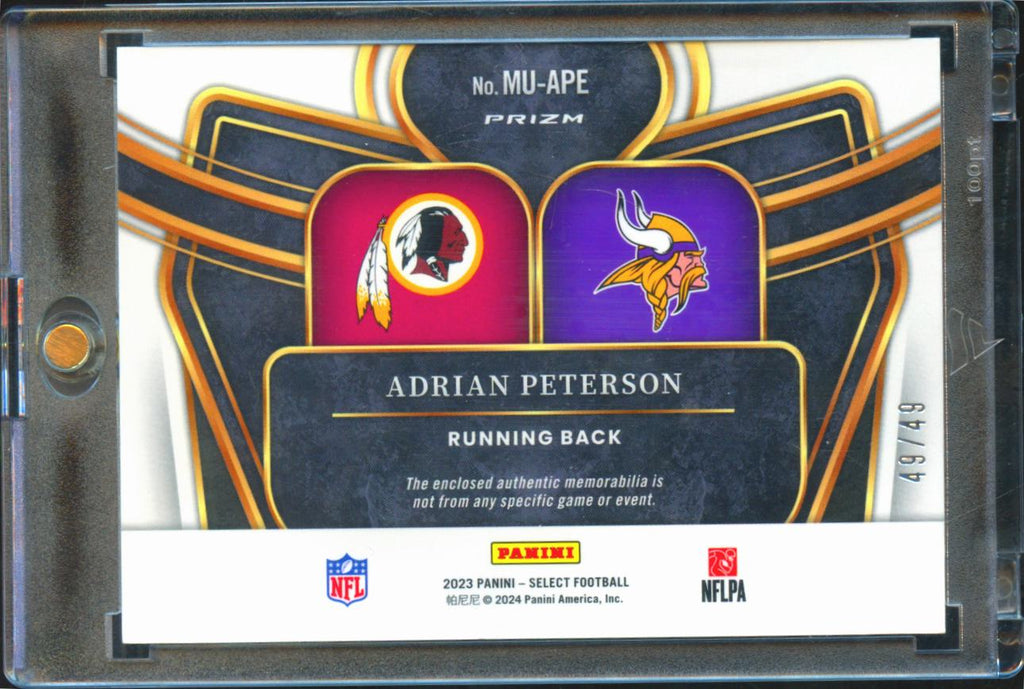 Adrian Peterson 2024 Select Multiverse Dual Patch 49/49 Redskins Vikings
