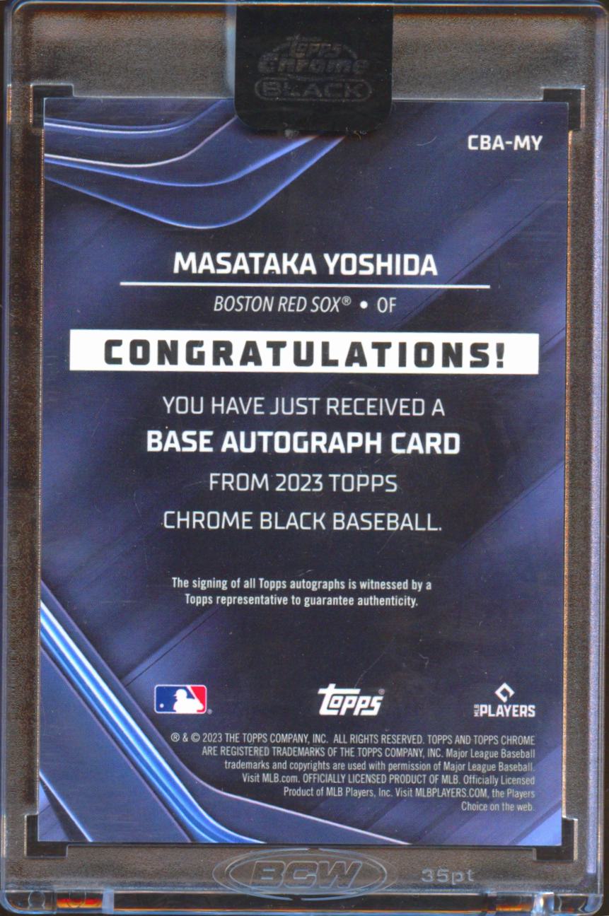 Masataka Yoshida 2023 Topps Chrome Black Auto Autograph RC 10/150 Boston Red Sox
