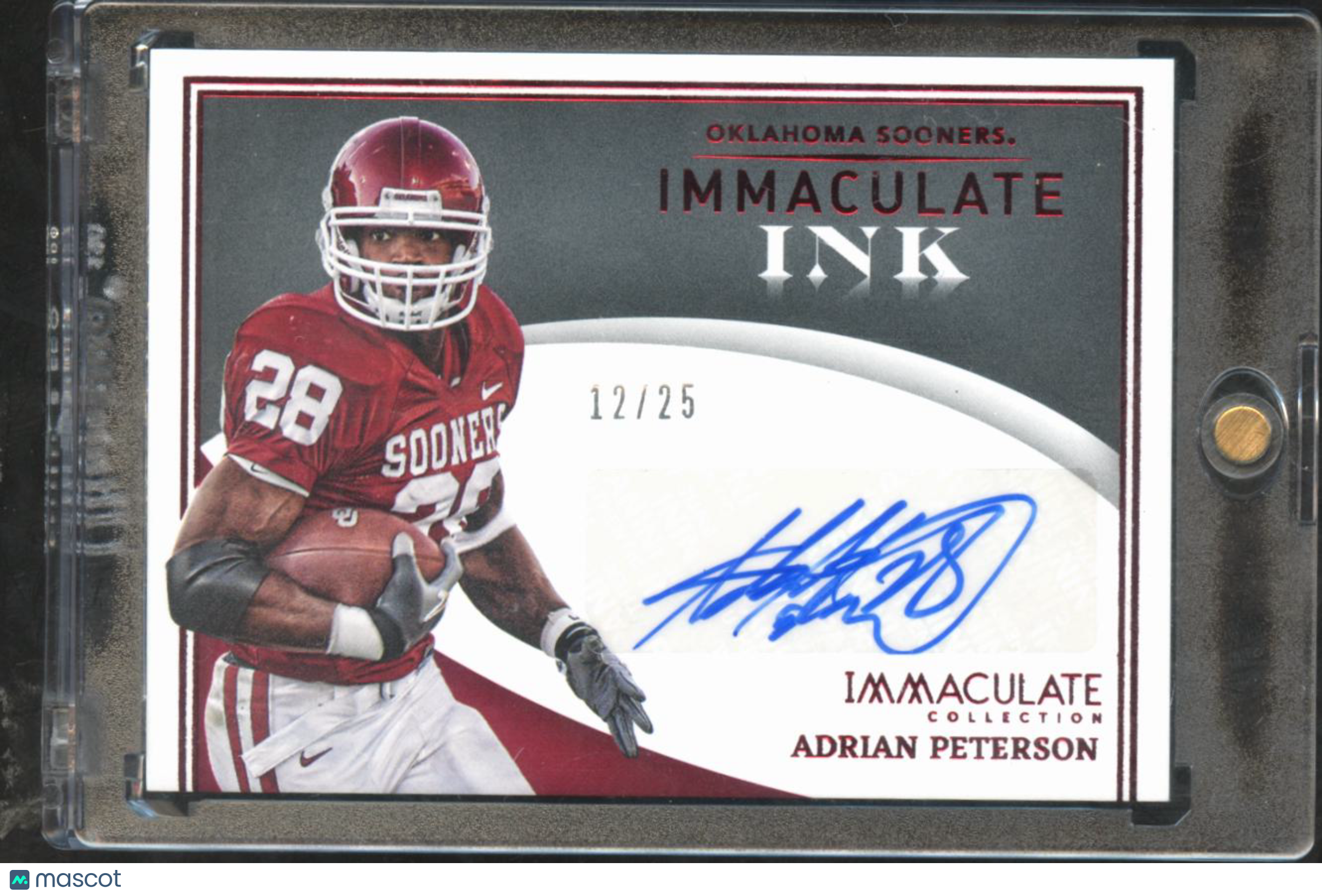 Adrian Peterson 2022 Immaculate Auto Autograph RED 12/25 Oklahoma Sooners