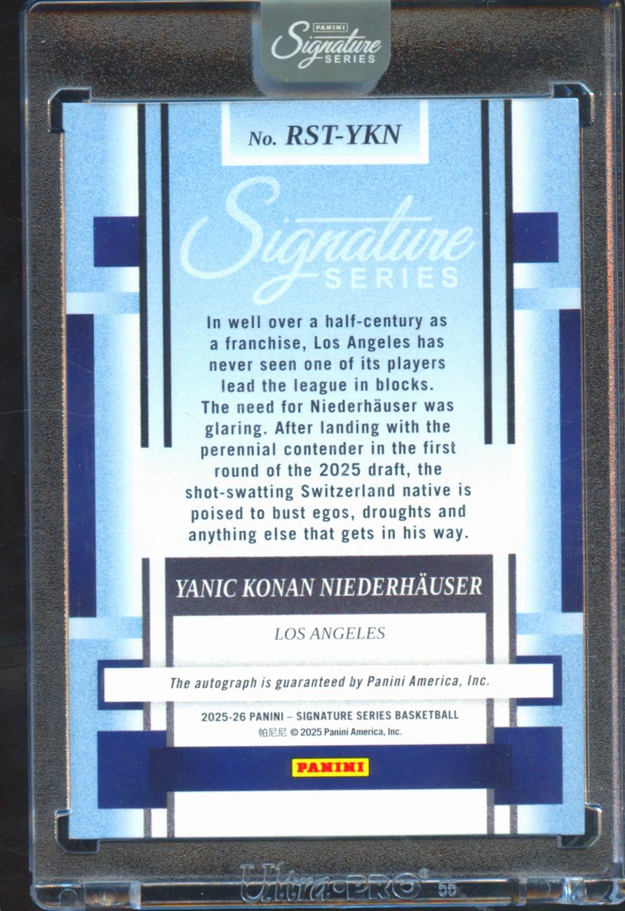 Yanic Konan Niederhauser 2025 Signature Series Auto Autograph RC 5/25 Clippers