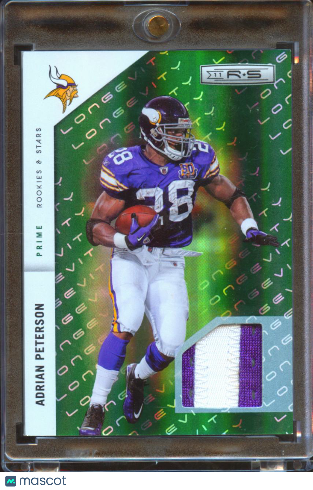 Adrian Peterson 2011 Rookies & Stars Game Worn Jersey Patch 98/99 Vikings