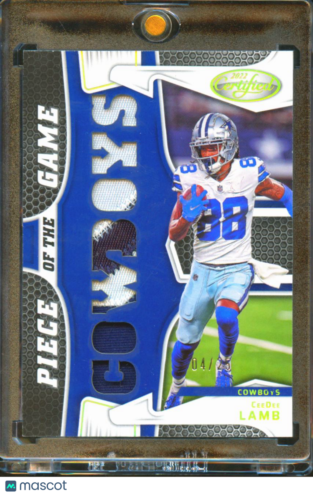 CeeDee Lamb 2022 Certified of the Game Jersey Patch 4/25 Dallas Cowboys