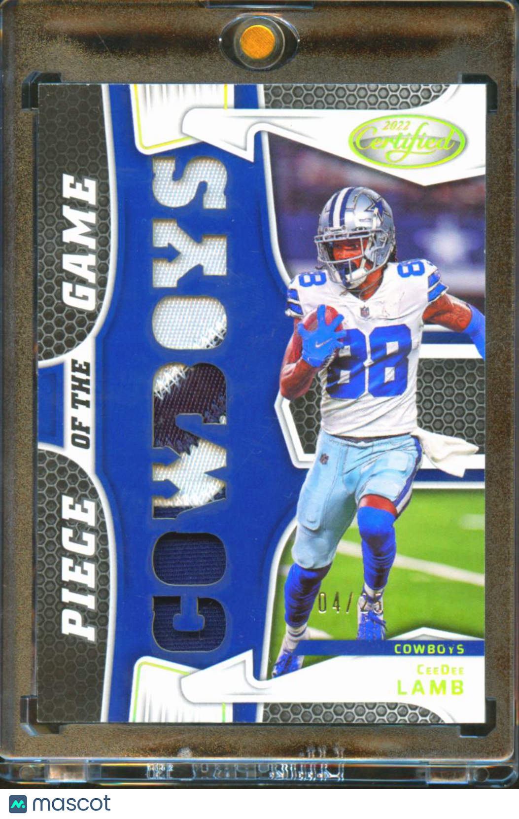 CeeDee Lamb 2022 Certified of the Game Jersey Patch 4/25 Dallas Cowboys