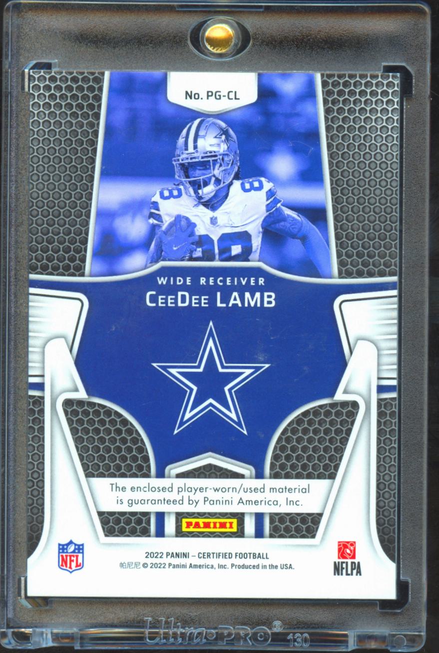 CeeDee Lamb 2022 Certified of the Game Jersey Patch 4/25 Dallas Cowboys