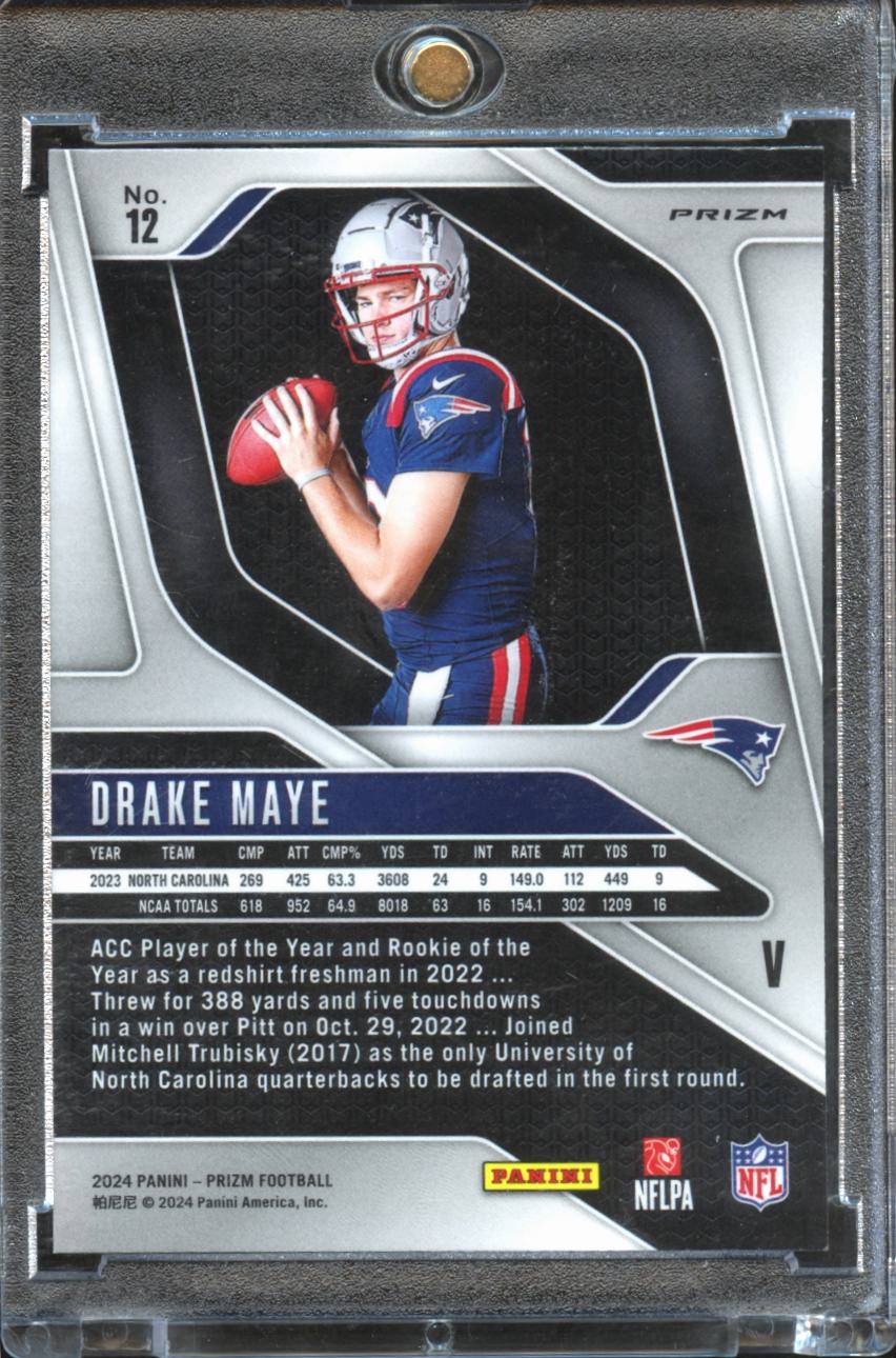Drake Maye 2024 Prizm Variation Silver Prizm Rookie RC #12 New England Patriots