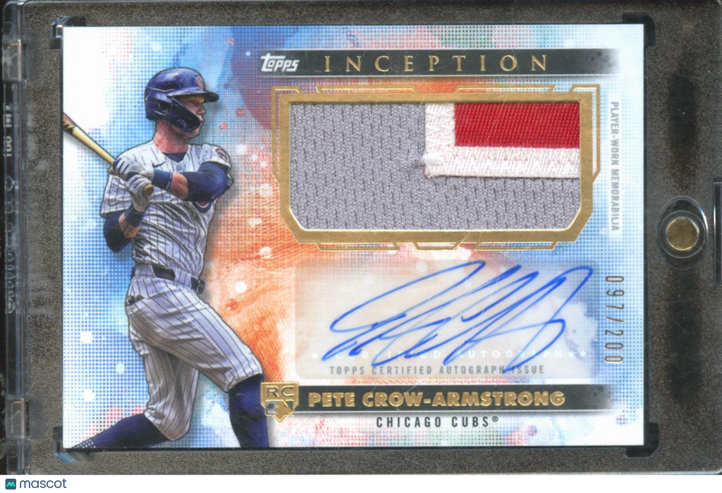 Pete Crow-Armstrong 2024 Topps Inception Auto Autograph Patch RC 97/200 Cubs