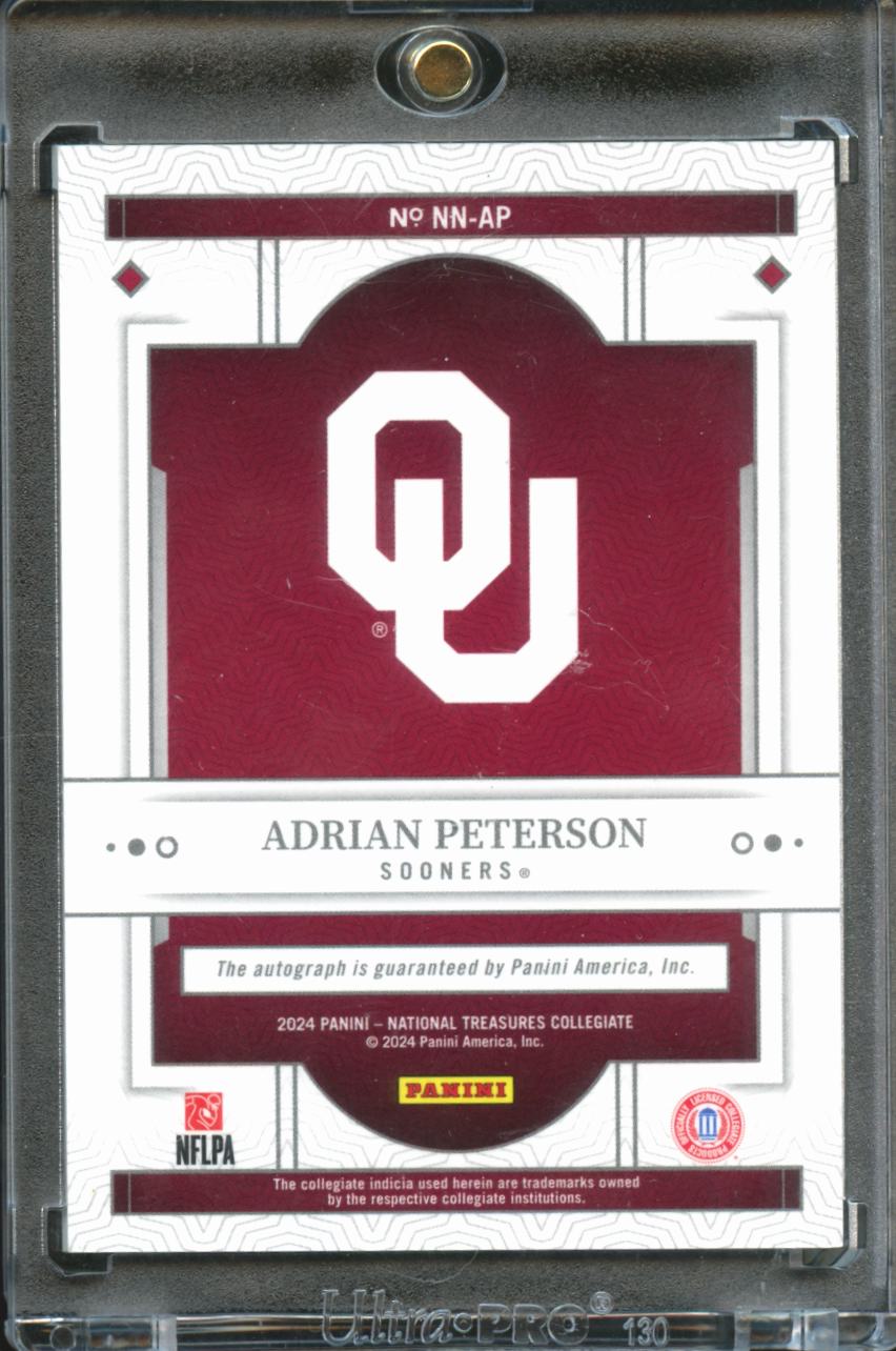 Adrian Peterson 2024 National Treasures Auto Autograph 46/49 Oklahoma Sooners
