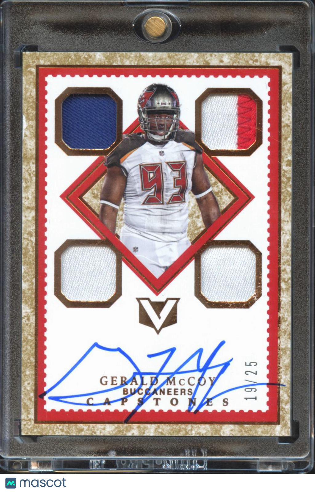 Gerald McCoy 2017 Vertex Capstones Auto Autograph Patch /25 Tampa Bay Buccaneers