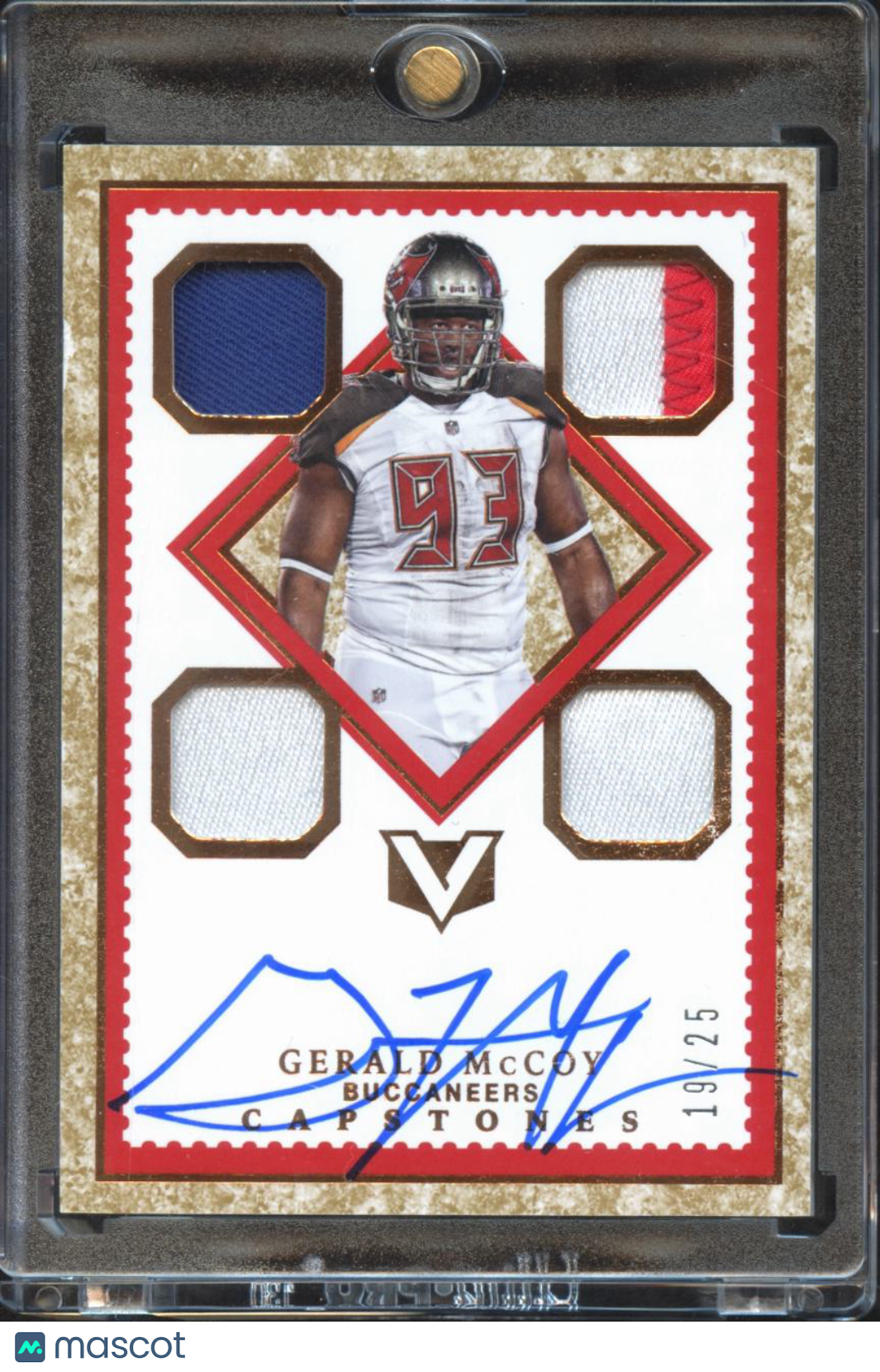 Gerald McCoy 2017 Vertex Capstones Auto Autograph Patch /25 Tampa Bay Buccaneers