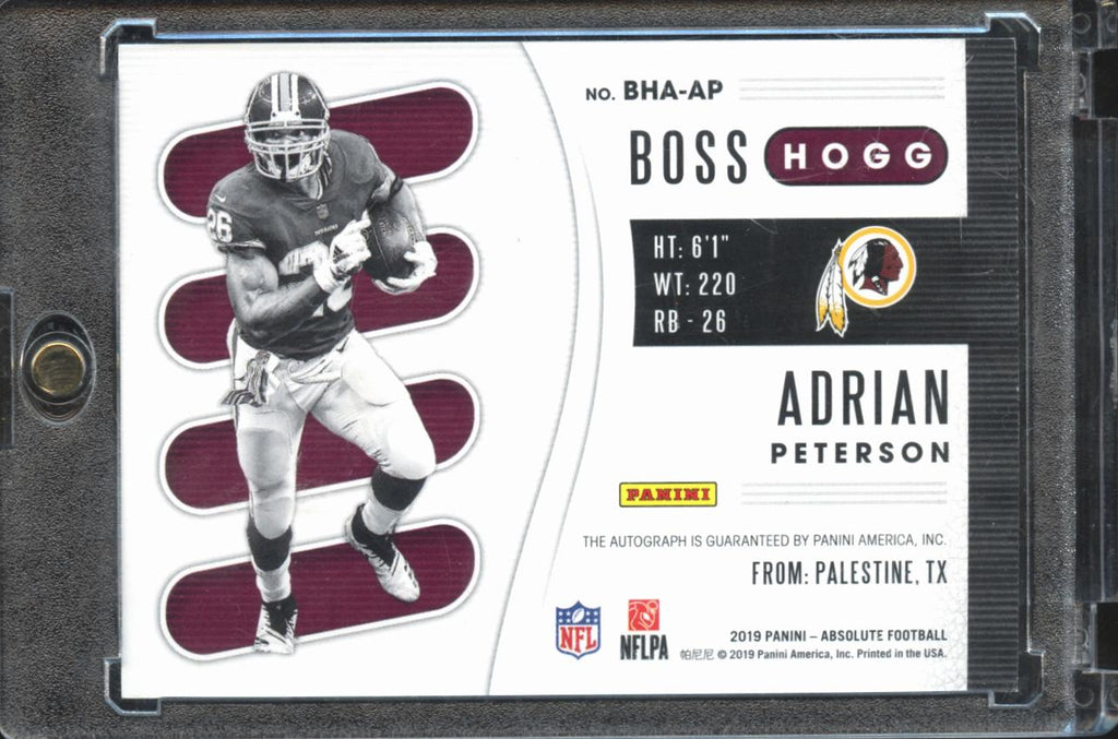 Adrian Peterson 2019 Absolute Boss Hogg Auto Auotgraph 22/25 Redskins