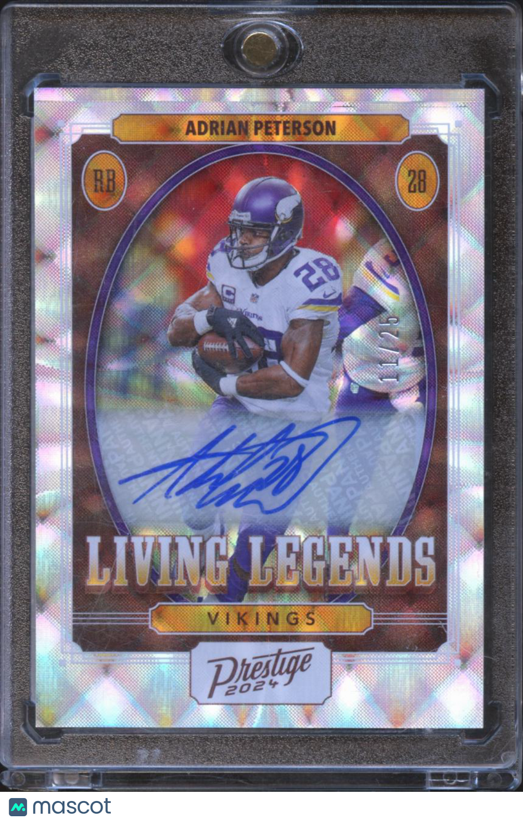 Adrian Peterson 2024 Prestige Living Legends Auto Autograph 11/25 Vikings