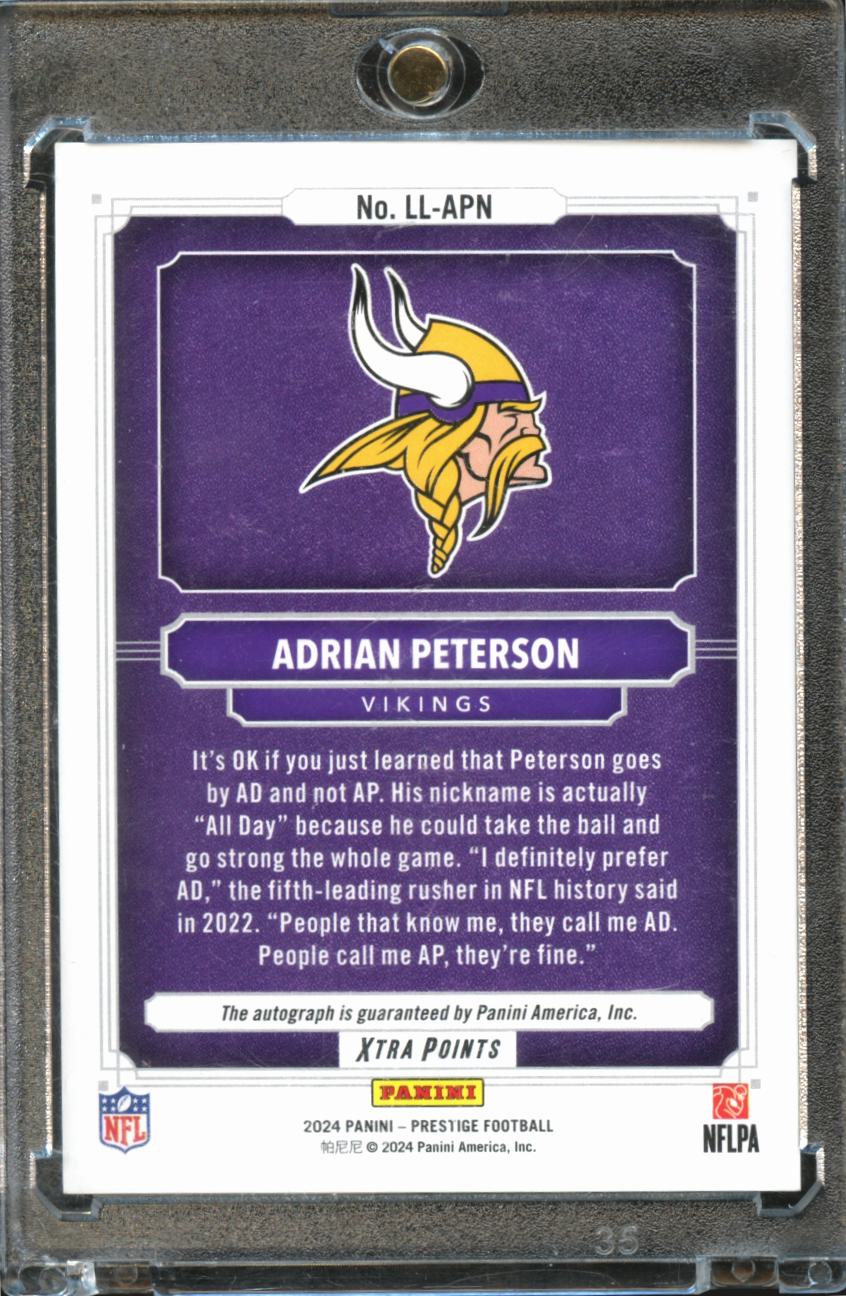 Adrian Peterson 2024 Prestige Living Legends Auto Autograph 11/25 Vikings