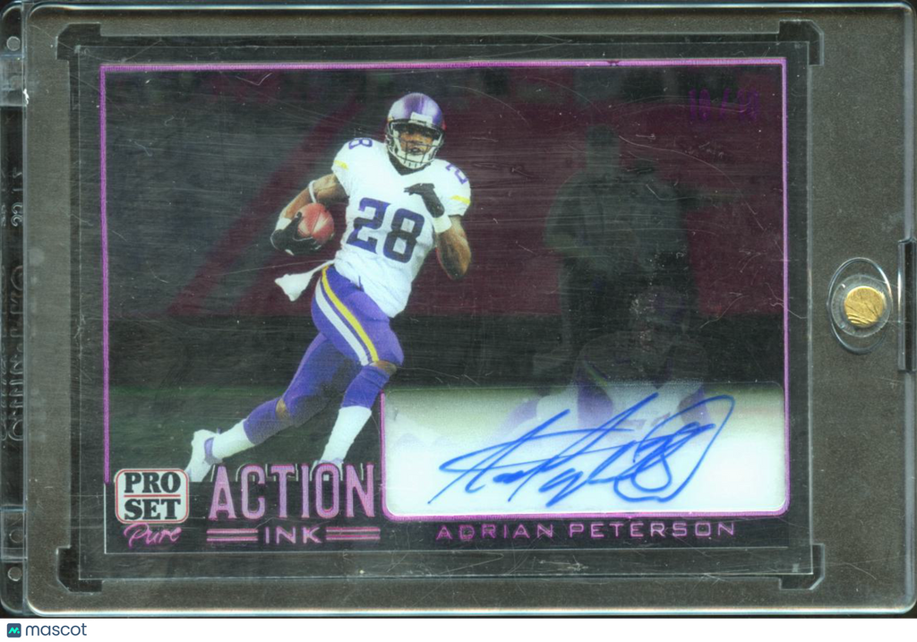 Adrian Peterson 2023 Leaf Pro Set Pure Action Ink Auto Autograph 10/10 Vikings