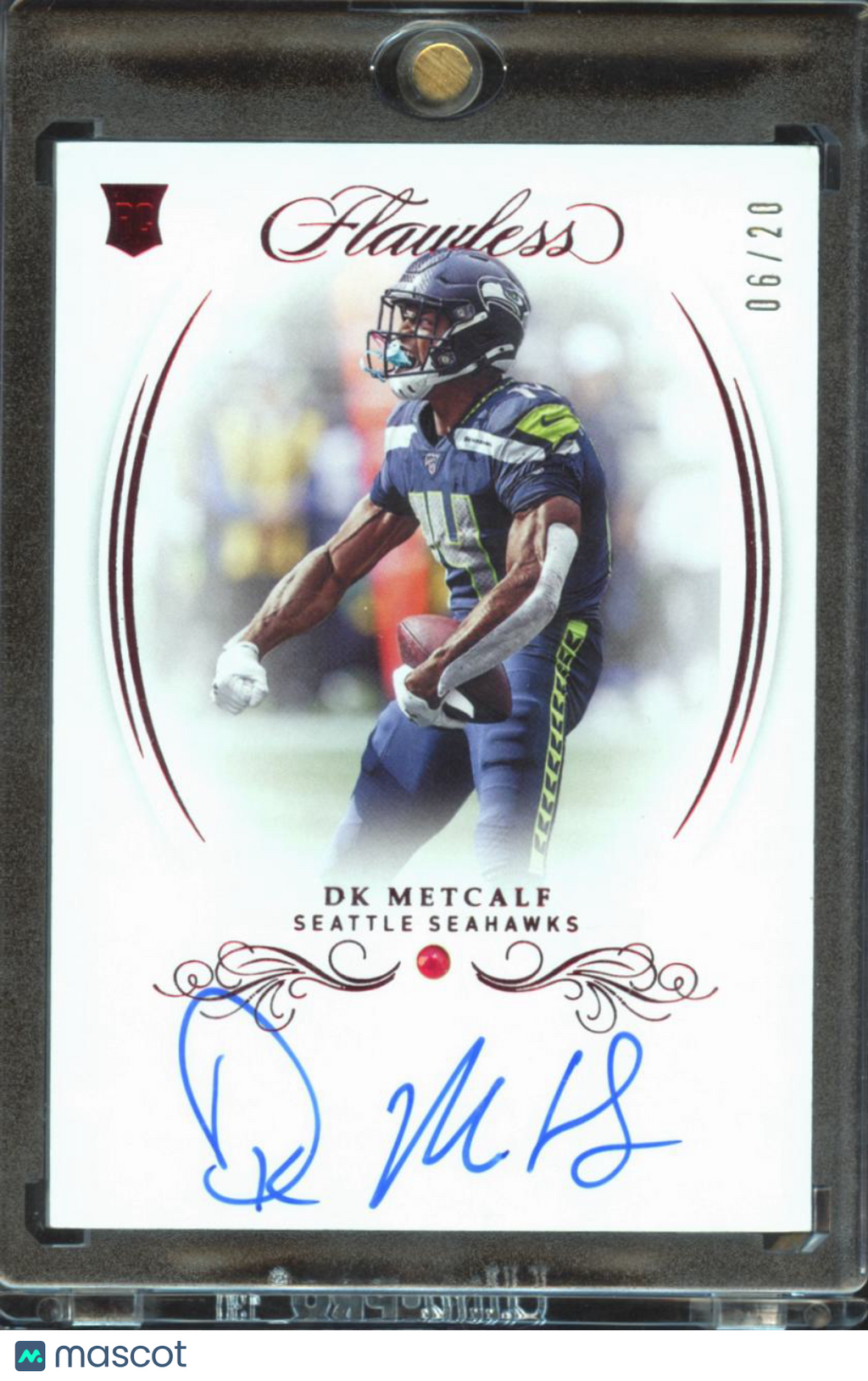 DK Metcalf 2020 Flawless Auto Autograph RC Ruby Gem 6/20 Seattle Seahawks