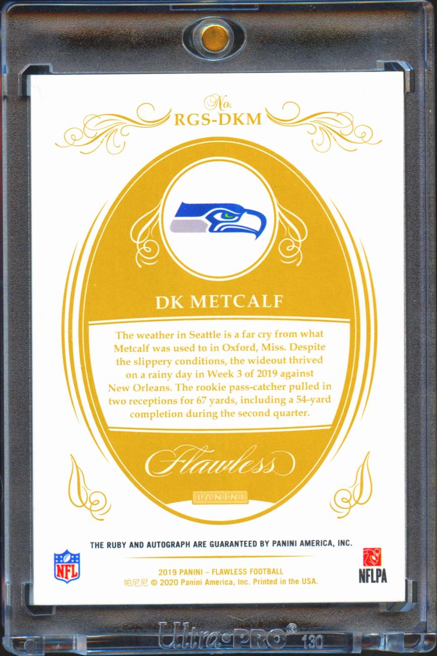 DK Metcalf 2020 Flawless Auto Autograph RC Ruby Gem 6/20 Seattle Seahawks