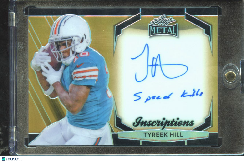 Tyreek Hill 2024 Leaf Metal Inscriptions Auto Autograph 73/100 Miami Dolphins