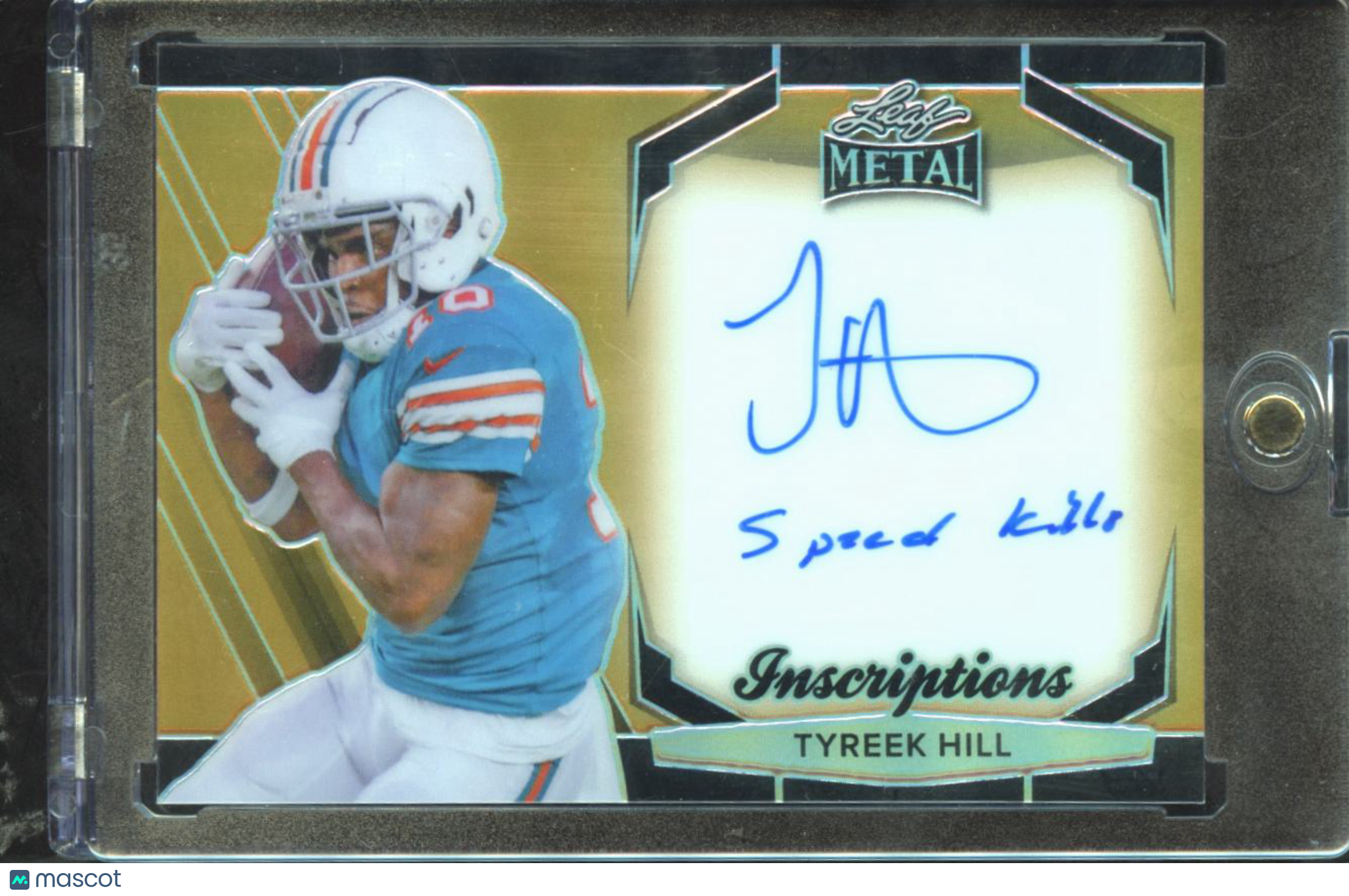 Tyreek Hill 2024 Leaf Metal Inscriptions Auto Autograph 73/100 Miami Dolphins