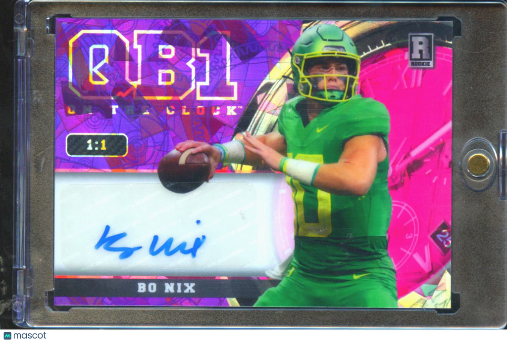 Bo Nix 2023 Wild Card Auto Autograph Rookie RC Broncos Oregon Ducks 1/1