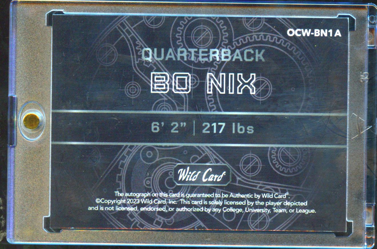 Bo Nix 2023 Wild Card Auto Autograph Rookie RC Broncos Oregon Ducks 1/1