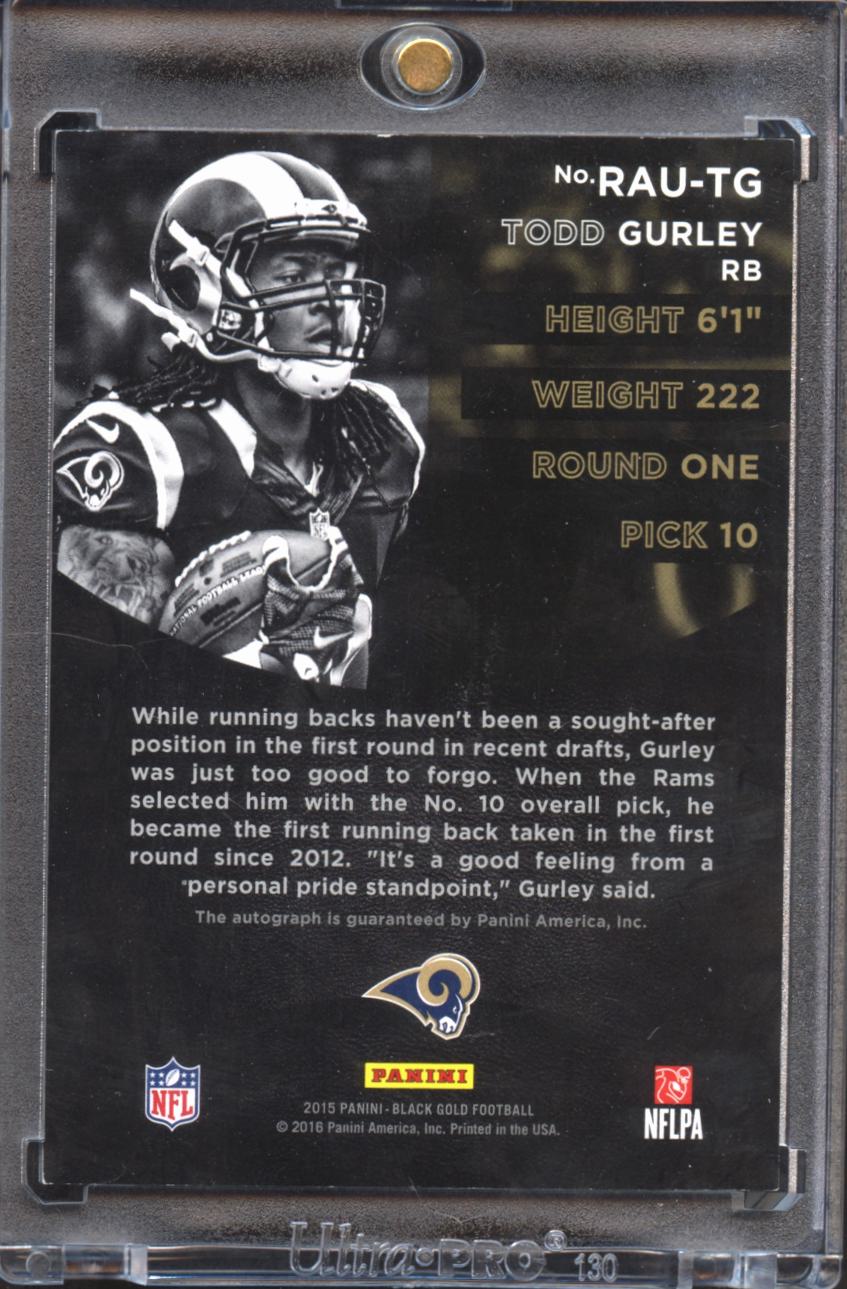 Todd Gurley 2016 Black Gold Auto Autograph RC Rookie 1/1 St. Louis Rams
